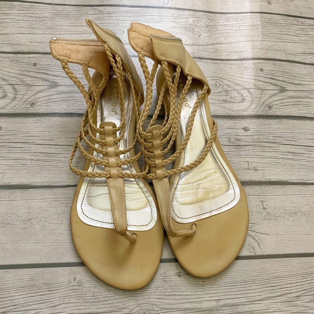 Bamboo cream sandals-size 8
